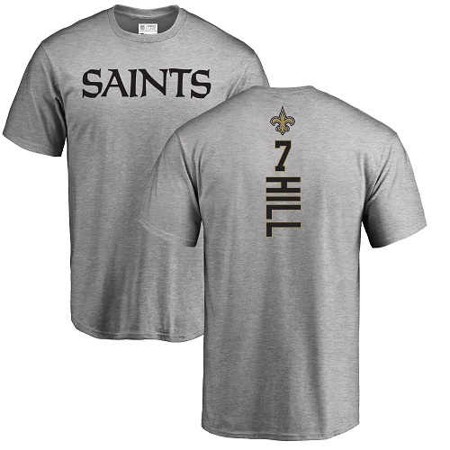 Men New Orleans Saints Ash Taysom Hill Backer NFL Football #7 T Shirt
